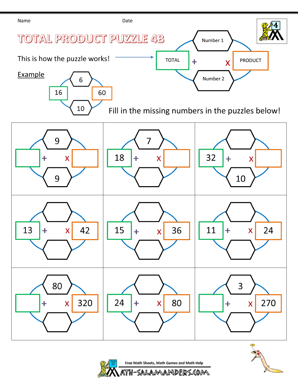 4th Grade Math Puzzles