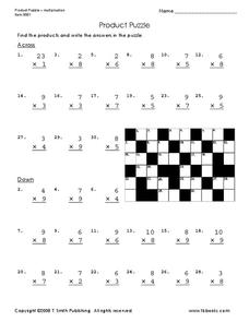 Fun Multiplication Puzzles Lesson Plans &  Worksheets