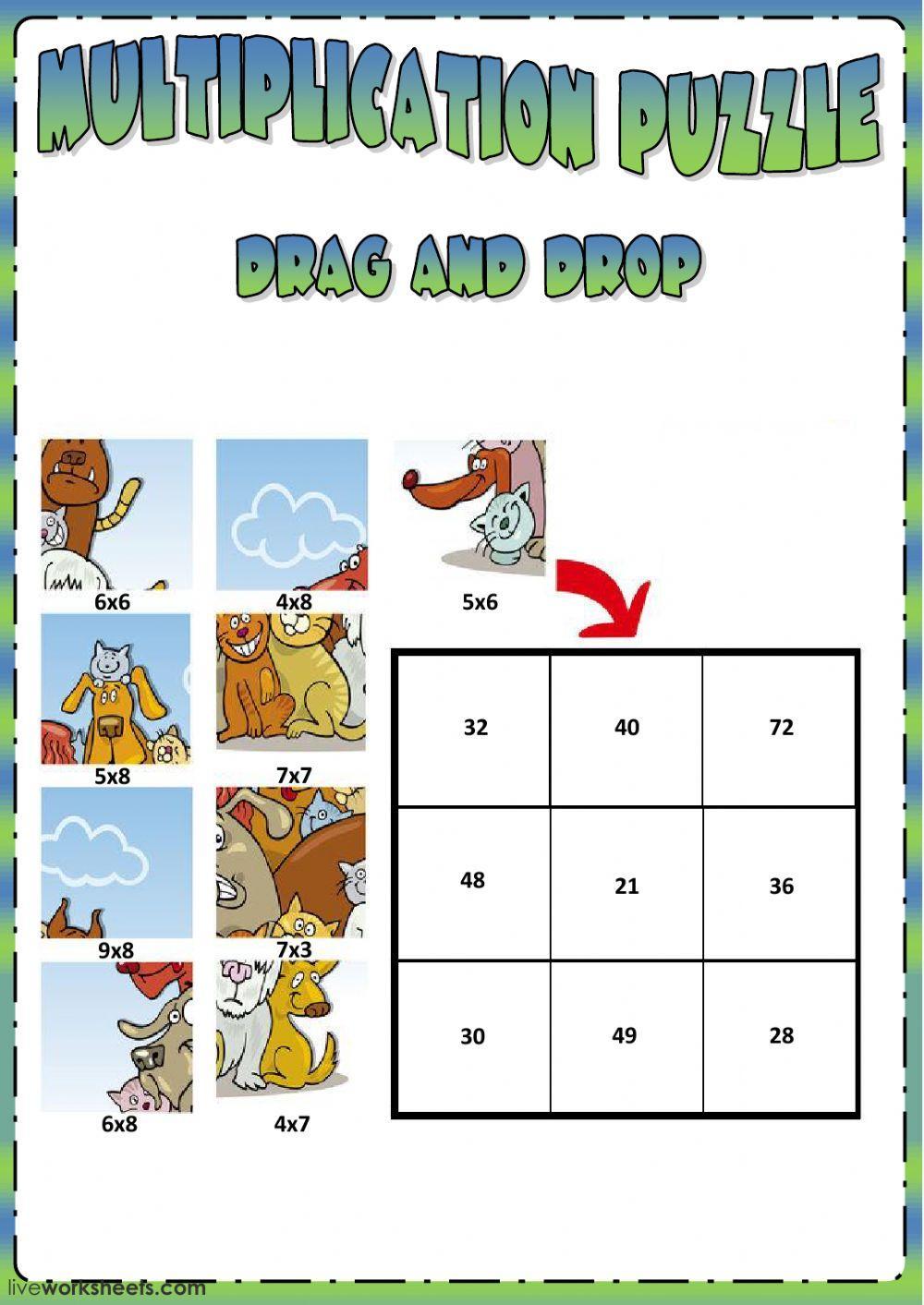 Multiplication puzzle worksheet  