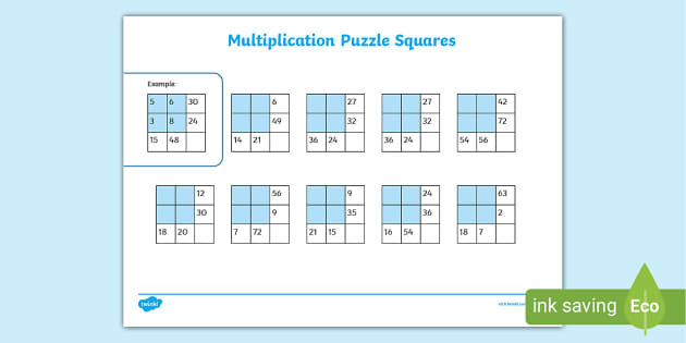 ? Multiplication Puzzle Squares KS1 (teacher made)