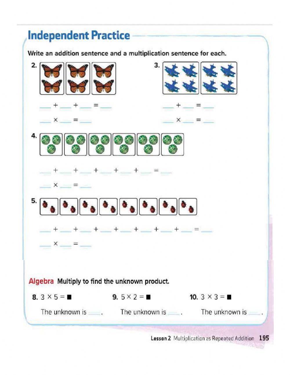 Multiplication as repeated Addition  