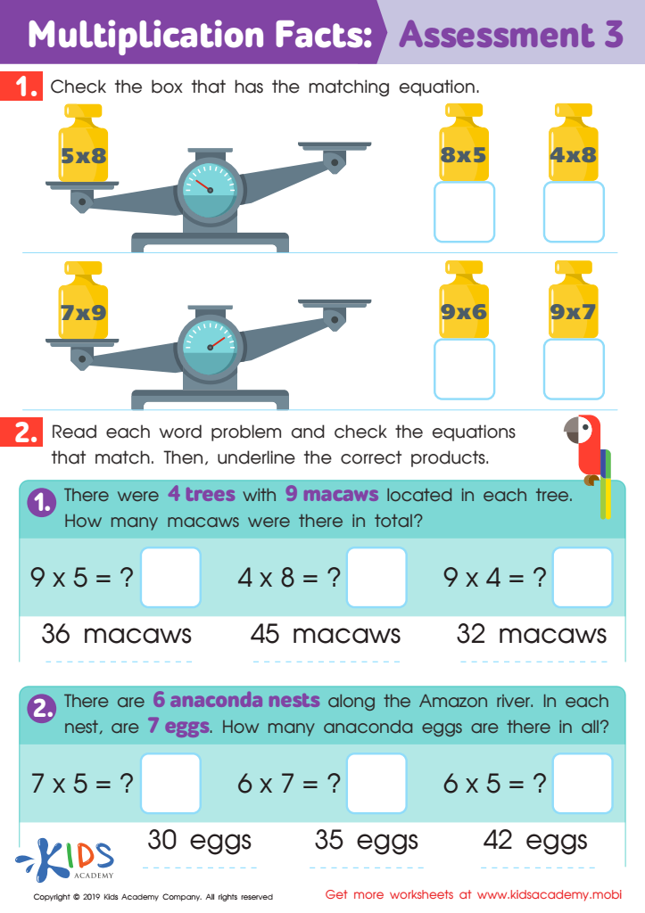multiplication school worksheet