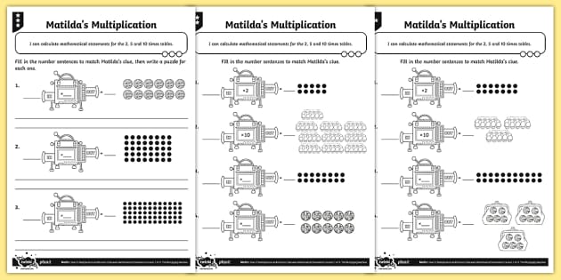 Writing Multiplication Sentences Differentiated Worksheet / Worksheets