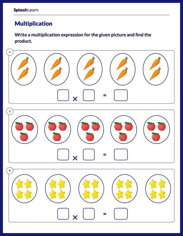 Multiplication Sentence and Array Worksheet