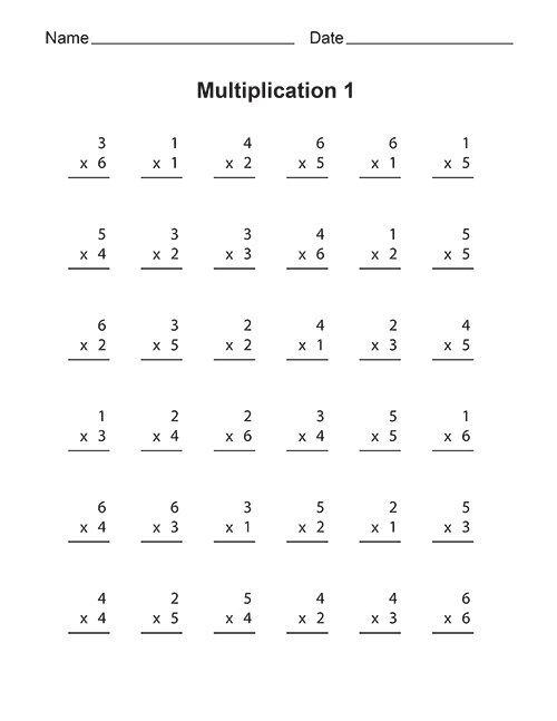 Free Printable Multiplication Worksheets - Tims Printables