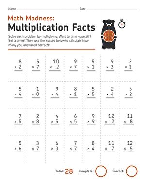 Math Madness: Multiplication Facts | Interactive Worksheet ...