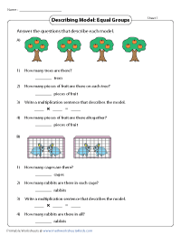 Multiplication Models Worksheets