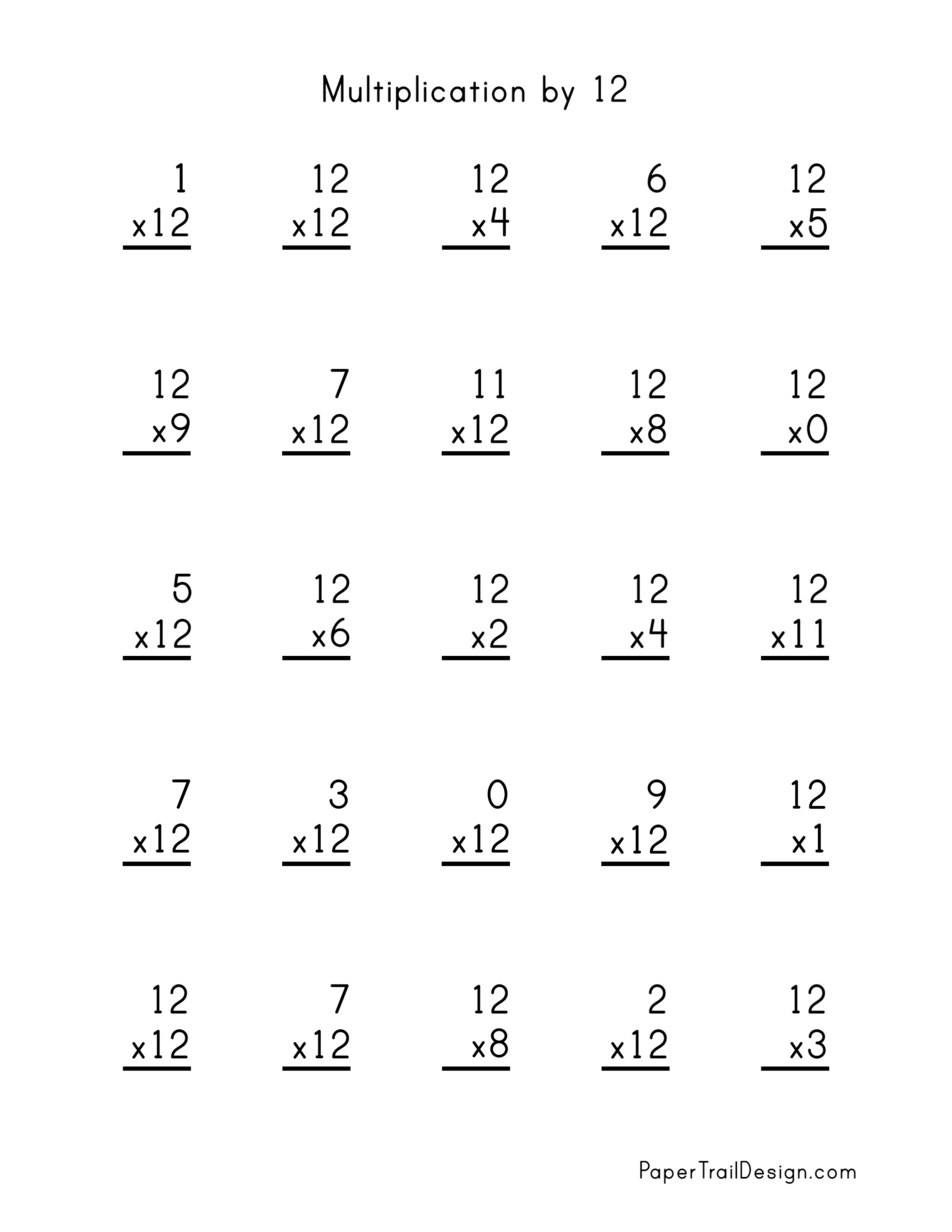multiplication tables worksheet 1 12