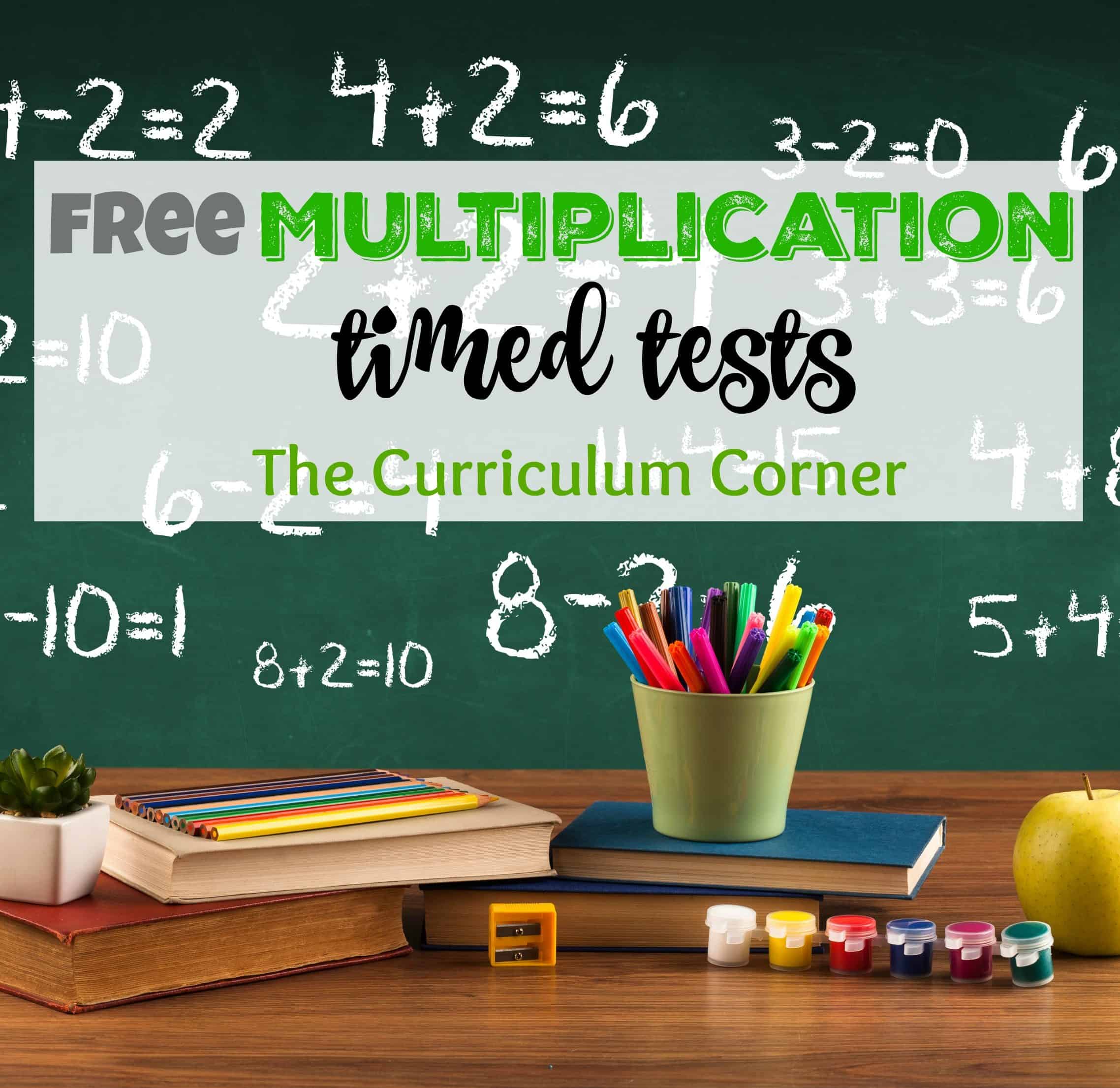 Multiplication Timed Tests - The Curriculum Corner 123