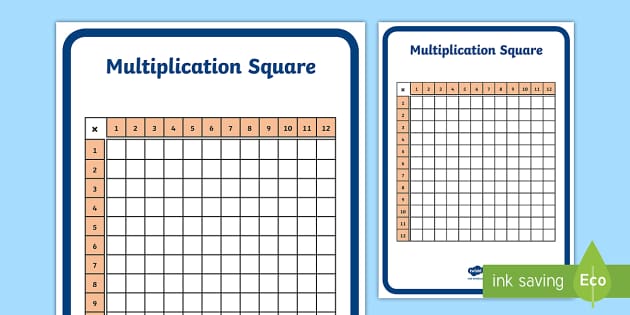 Multiplication Square 12 x 12 | Teacher-Made Resource