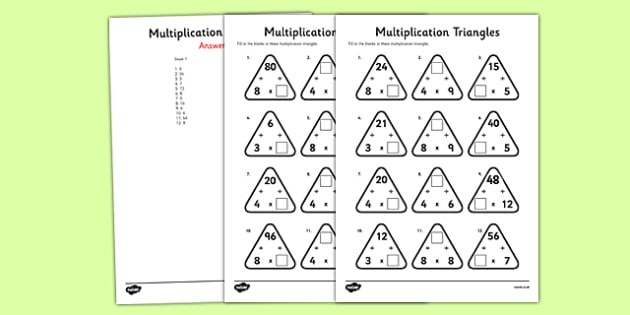 Multiplication Triangle Puzzle | Year 3 Maths Resource