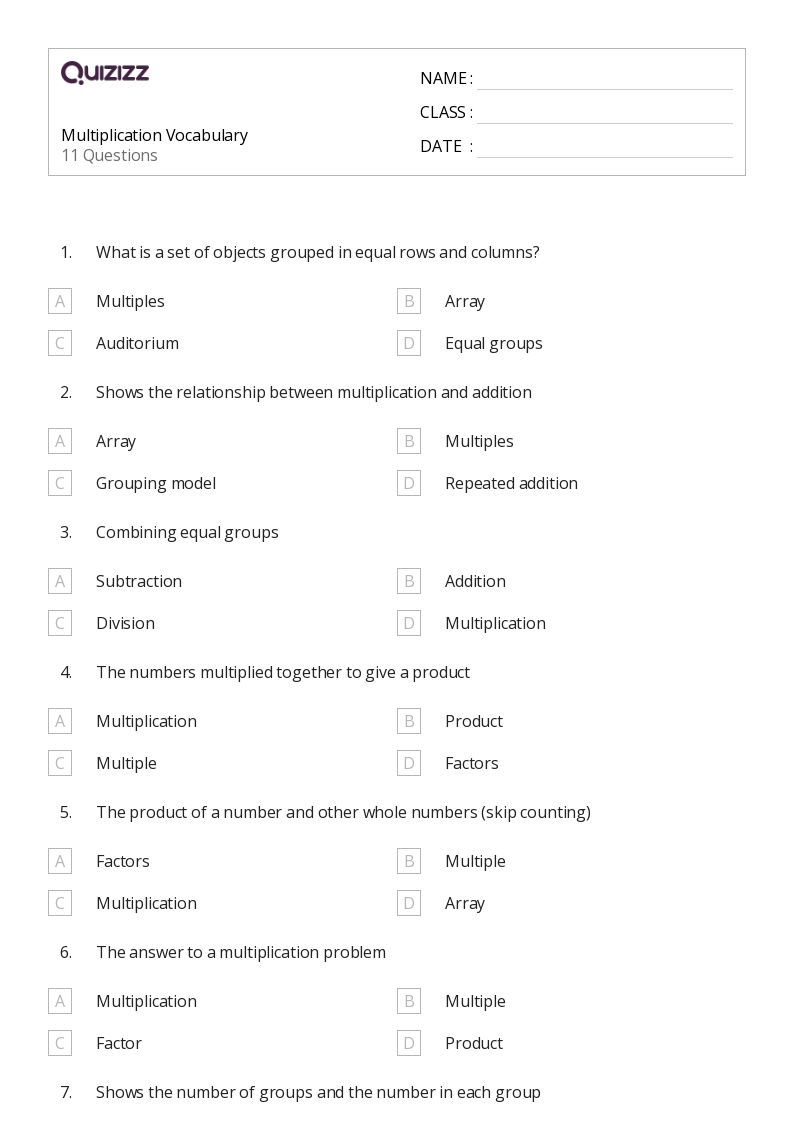 50+ Multiplication and Skip Counting worksheets on Quizizz | Free ...