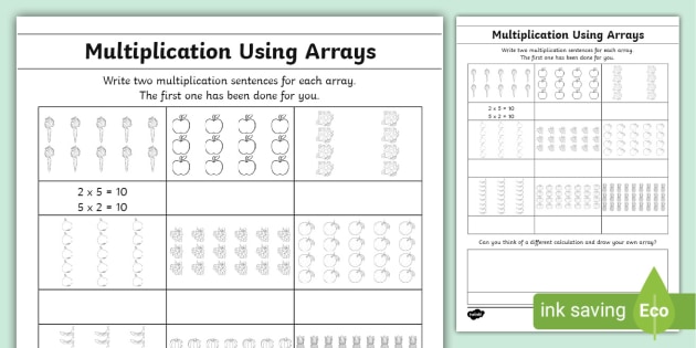 Free multiplication with arrays worksheet, Download Free multiplication ...