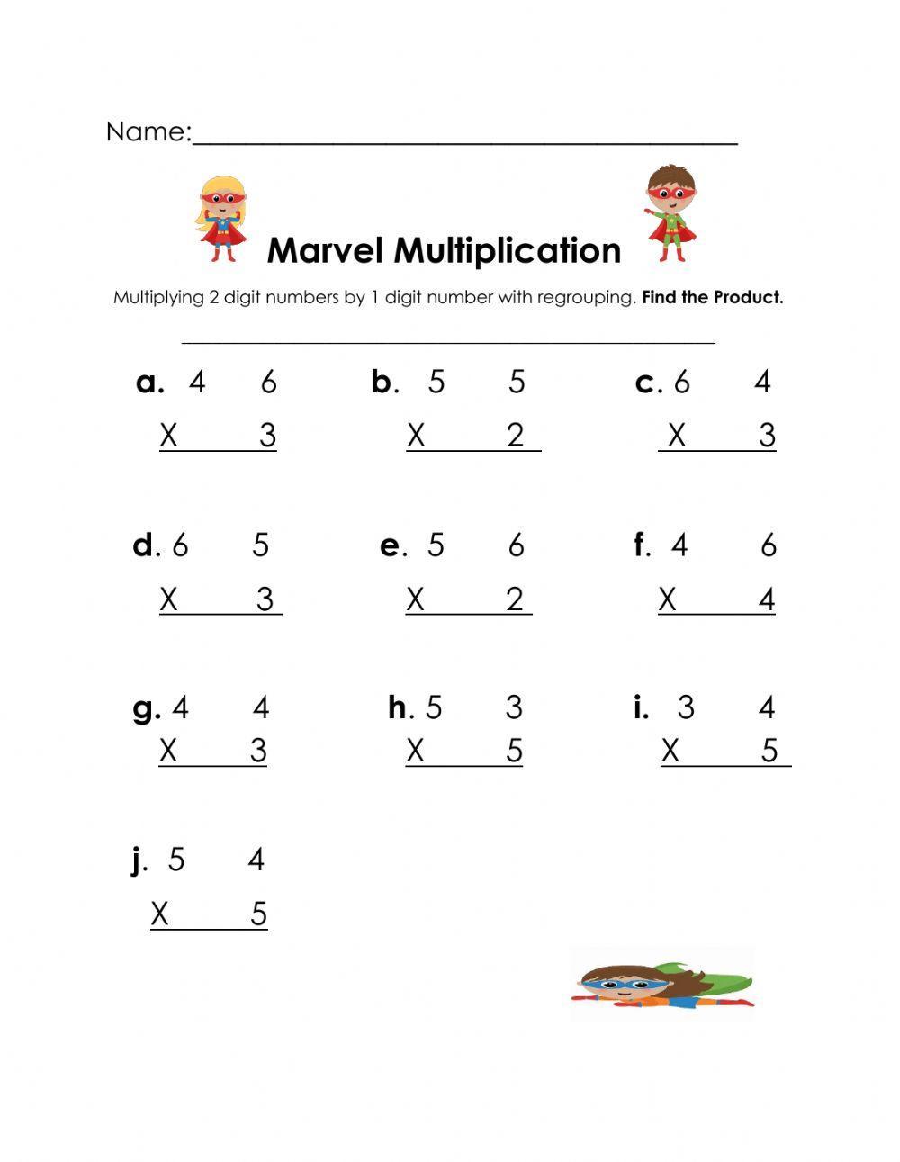 Multiplication problems 2 X 2 digit with regrouping Mr R s