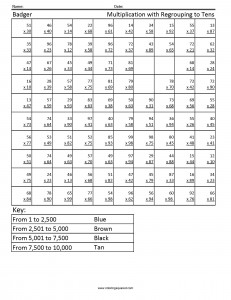 multiplication with regrouping worksheet
