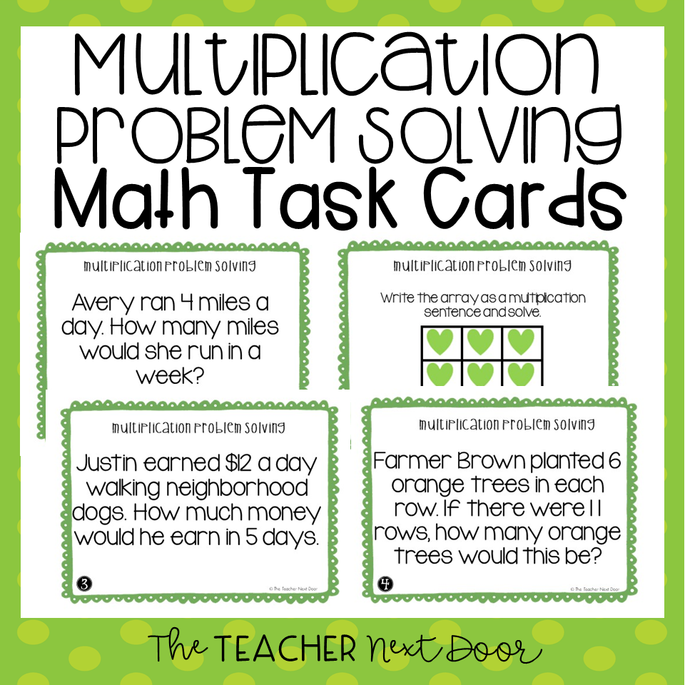 3rd Grade Multiplication Problem Solving Task Cards - The Teacher ...