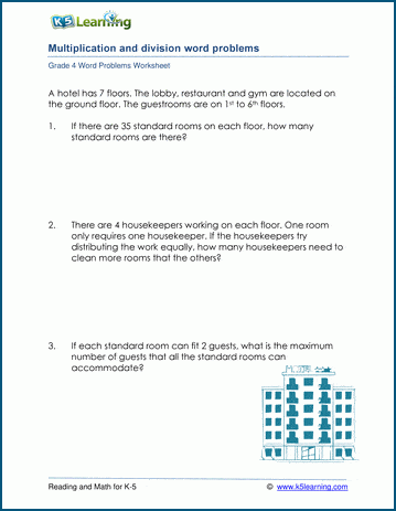 Mixed multiplication and division word problems for grade 4 | Worsheets library...
