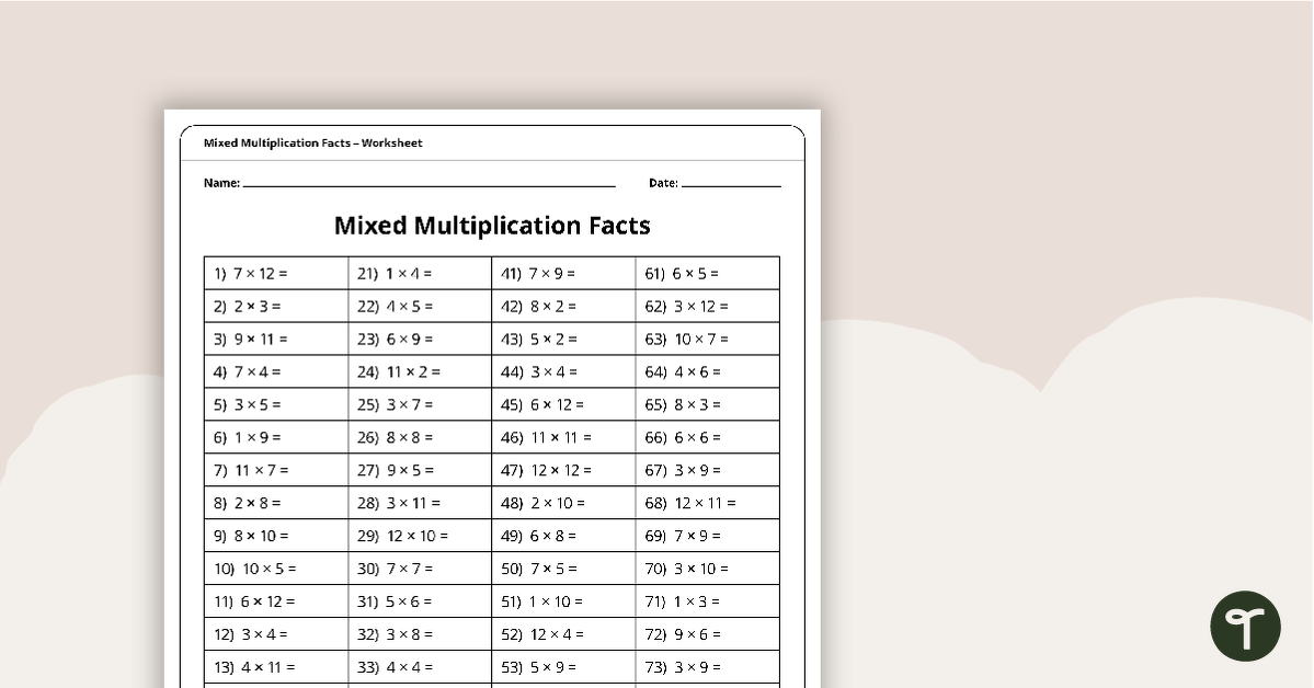 Multiplication and Division Speed Drill Worksheets - Mixed Facts ...