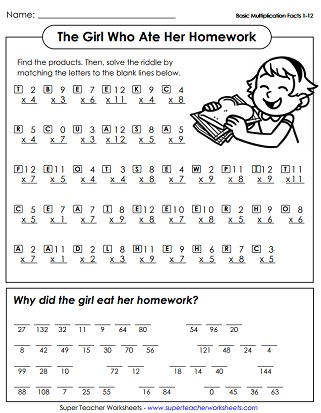 Multiplication Worksheets (Up to 12s)