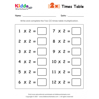 Free printable Multiplication Worksheets - kiddoworksheets