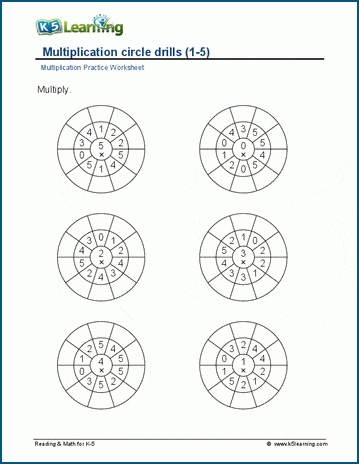 Circle drills (multiplication) 1-10 worksheets | Worsheets library