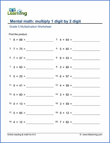 Multiply in parts worksheets | Worsheets library