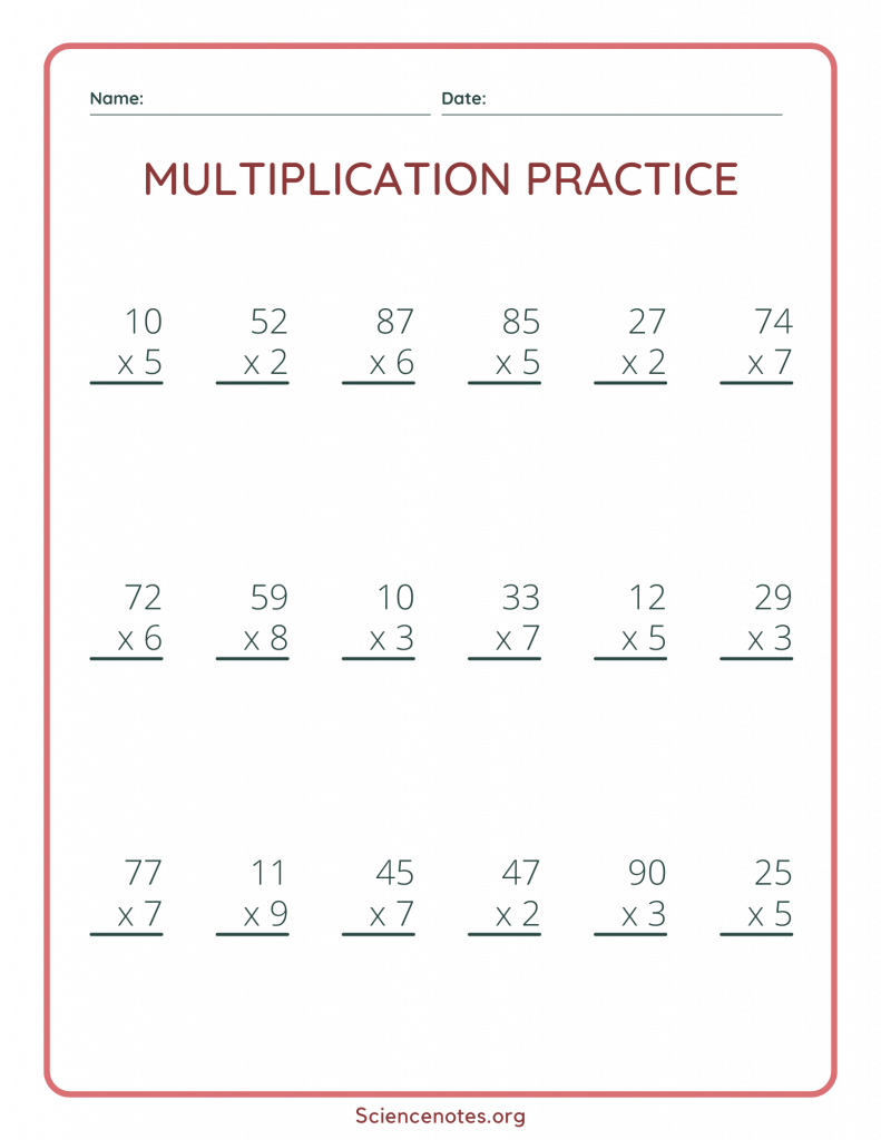 multiplication worksheet 3 digit by 1 digit