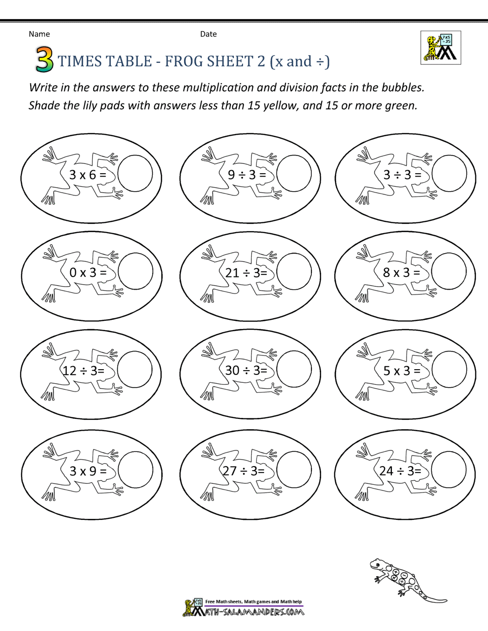 multiplication worksheet 3 times