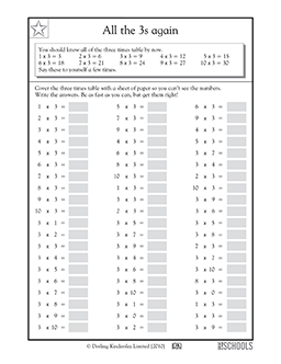 All the 3s again | 3rd grade, 4th grade Math Worksheet | GreatSchools
