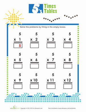 Times Tables: 5s | Interactive Worksheet 