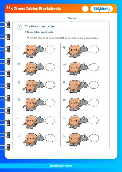 multiplication worksheet 5 times