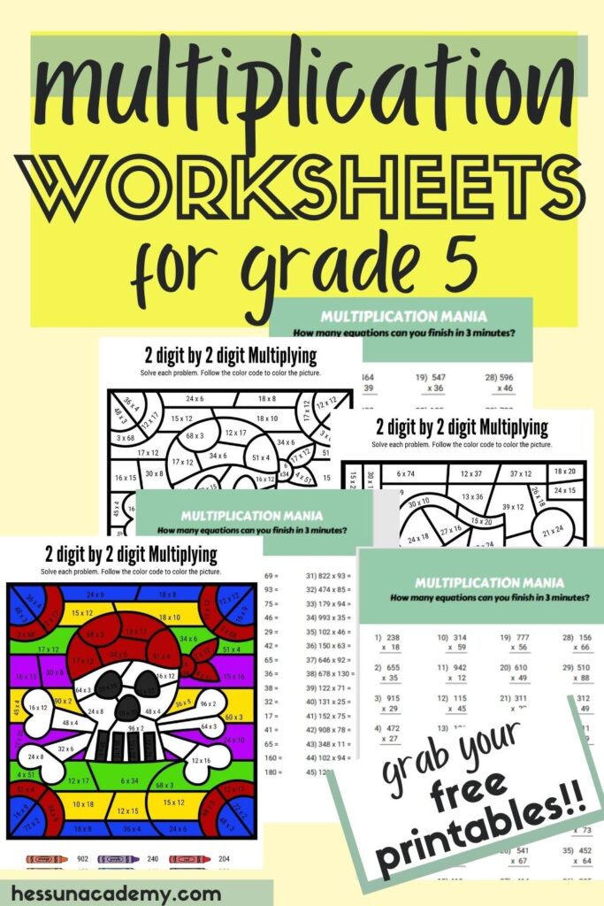 Multiplication Worksheets for Grade 5 | Free Printable PDFs - Hess ...