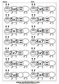 Multiplication - Basic Facts - 6 Worksheets / FREE Printable ...