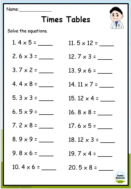Grade 3 Multiplication Worksheets | Free Printables | Math Worksheets