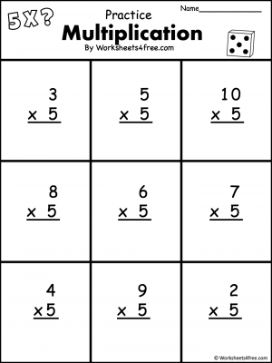 Times Table - 5 Times Table - Worksheets4Free - Free Worksheets