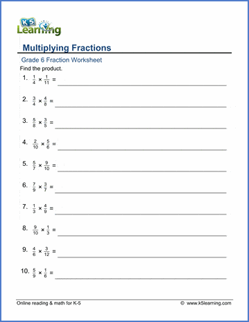 multiplication worksheet for 6th grade