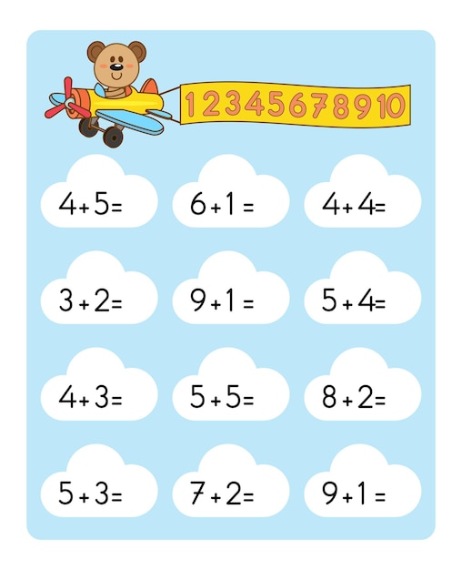 Premium Vector | Math worksheets for elementary school kids ...