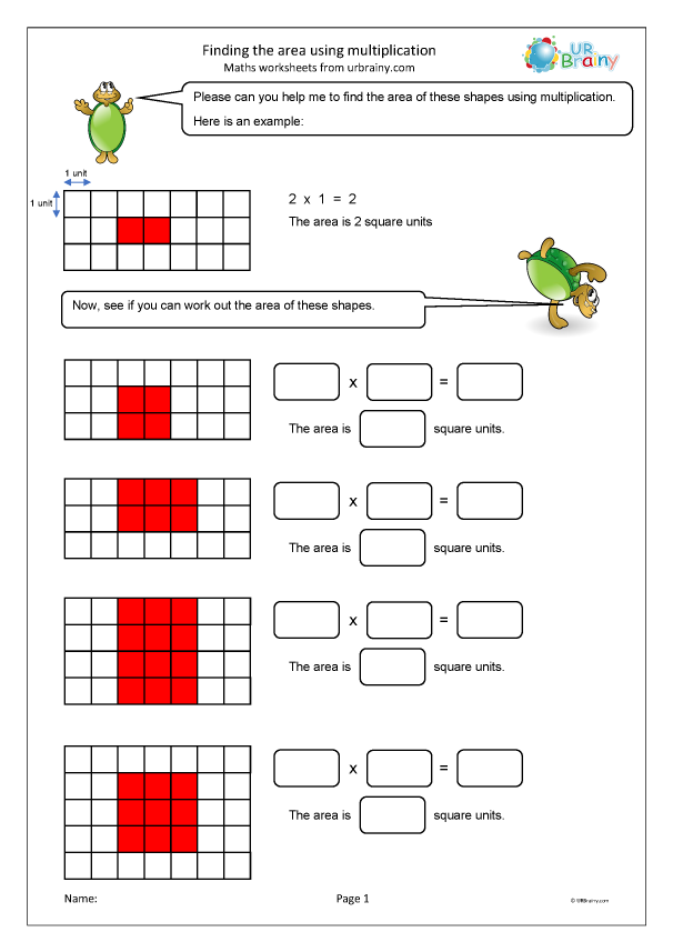 Finding the area using multiplication - Measuring and Time ...