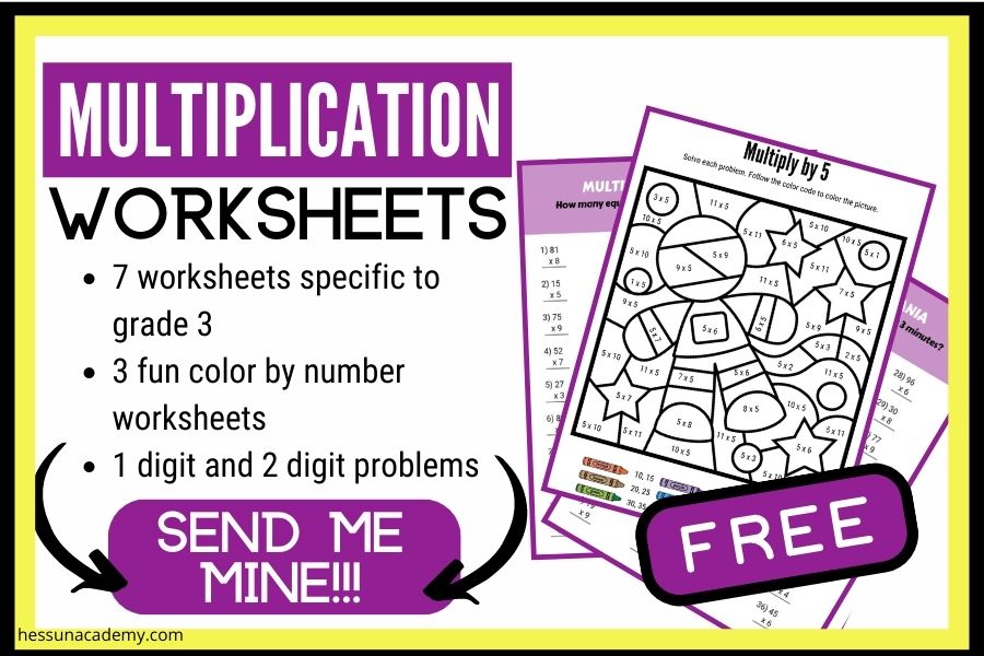 multiplication worksheet free printable 3rd grade