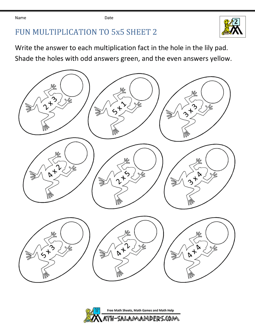 Fun Multiplication Worksheets to 10x10