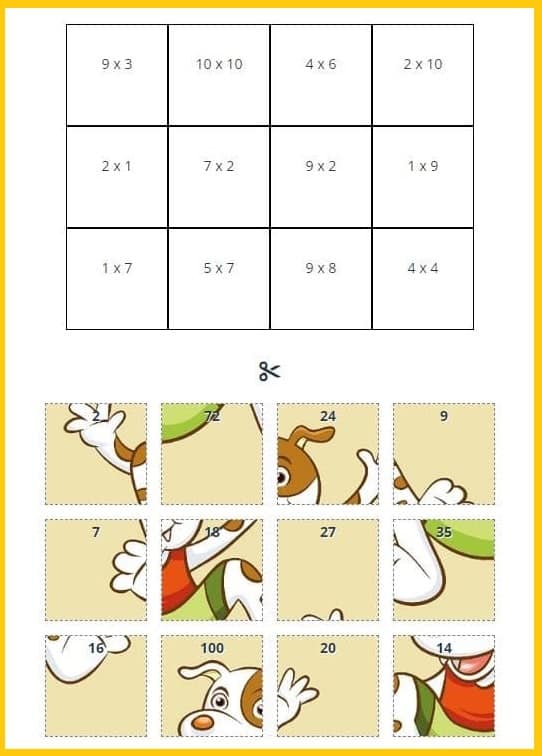 Free Multiplication Games Printable | PDF