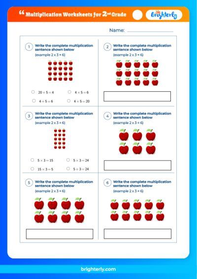 multiplication worksheet grade 2