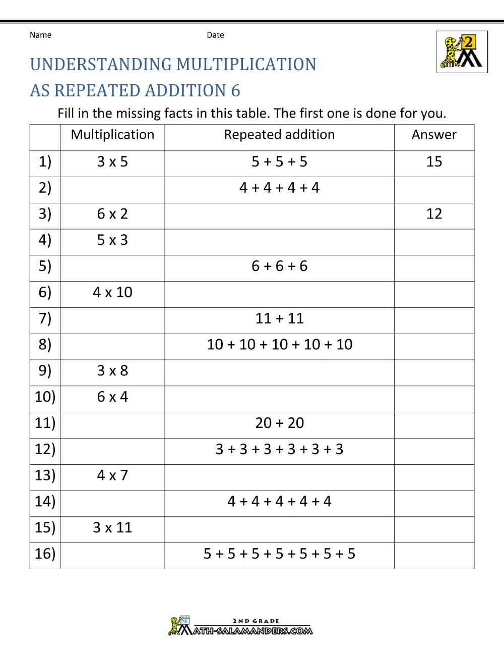 How to Teach Multiplication Worksheets