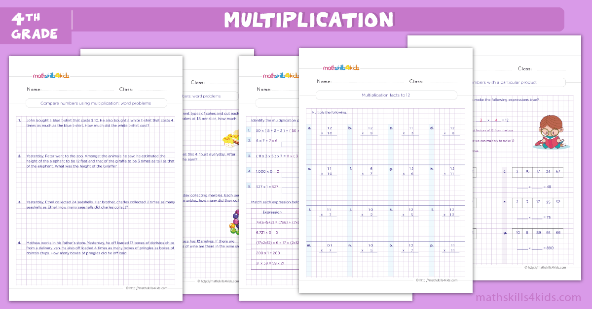 Free printable multiplication worksheets for 4th graders: Practice ...
