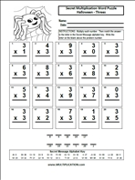 Free Halloween Multiplication Worksheets - Multiplication.com
