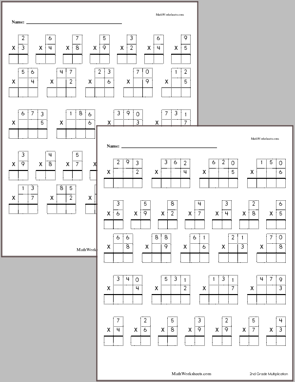 Multiplication Worksheets for 2nd Graders - Free with No Login ...