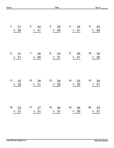 Two Digit Multiplication Worksheets - Free Printable | Two digit ...