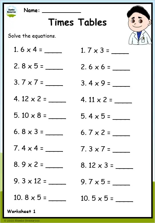 Grade 3 Multiplication Worksheets | Free Printables | Math Worksheets