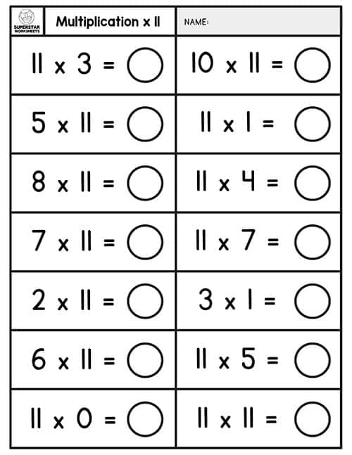 multiplication worksheet third grade