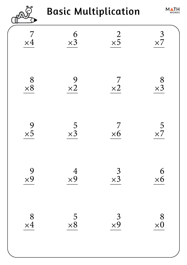 multiplication worksheet with answers